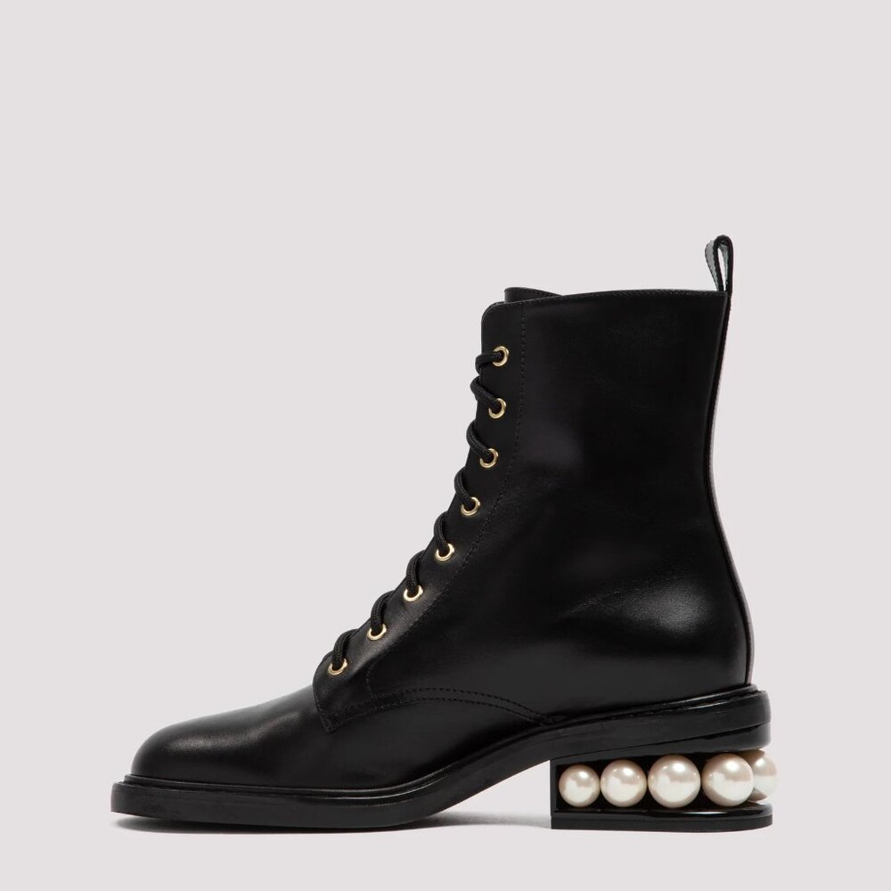 NICHOLAS KIRKWOOD CASATI EMBELLISHED LEATHER ANKLE BOOTS - Picture 3 of 15